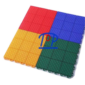 กระเบื้องปูพื้นสนามกีฬากลางแจ้งแบบ interlocking ป้องกันการลื่นไถล ทำจาก PP สำหรับสนามพิคเคิลบอลและบาสเกตบอล - Product Image 3
