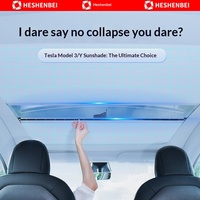 Pare-soleil Tesla Model Y pour toit ouvrant, modification du toit, levage magnétique télescopique, protection solaire en aluminium, isolation thermique