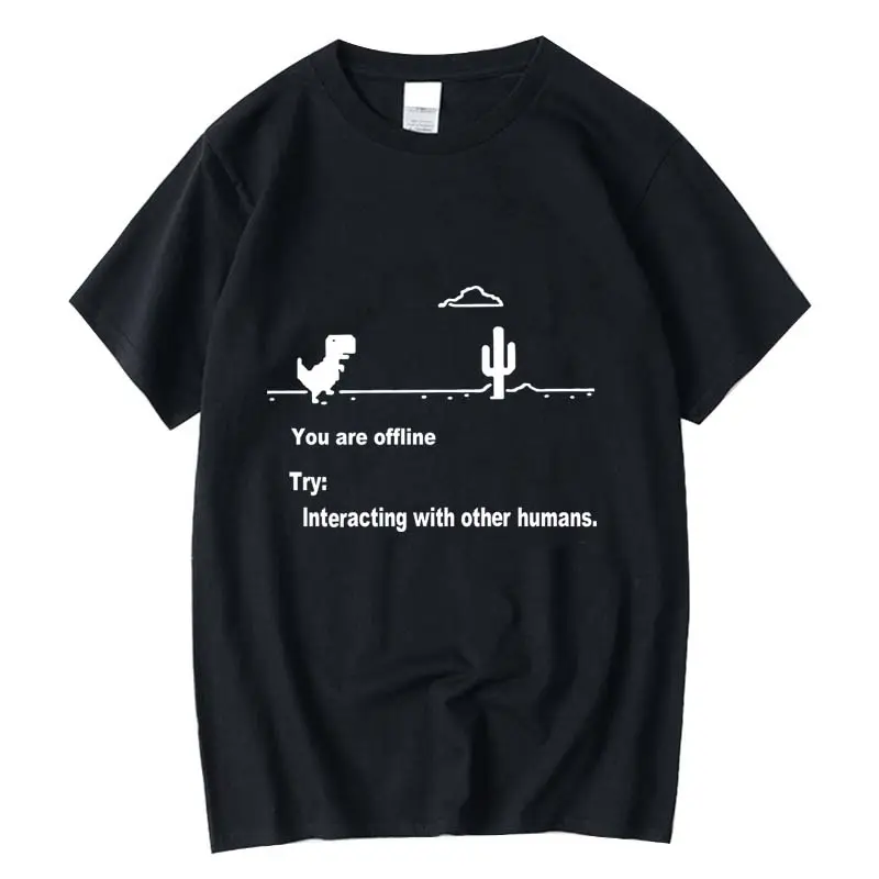 Herren Hochwertige 100% Baumwolle Lustige Dinosaurier Print T-Shirt lose O-Ausschnitt Männer T-Shirt Kurzarm T-Shirt männliche T-Shirts Tops