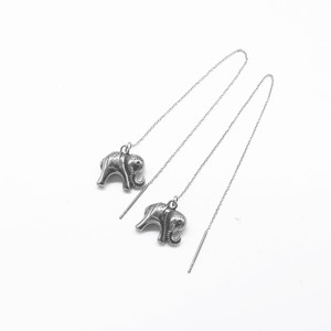 Pendientes colgantes de elefante de acero y titanio a la moda de Yunnique, pendientes con forma de animal y cadena larga para mujer, accesorios - Product Image 2