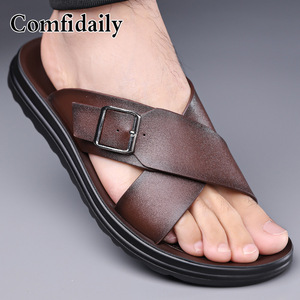 Comfdaily Men's <b>Slides</b> Open Toe EVA Sole Anti <b>Slip</b> Casual Sandals White - Product Image 2
