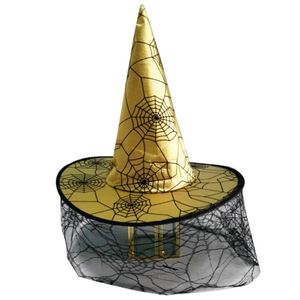 Chapeau de sorcière en toile d'araignée avec breloque rose, décoration de fête d'Halloween pour enfants et adultes, vente en gros - Product Image 5