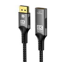 Adaptador A421 8K de 1.4 a HDMI Hembra, 8K/60Hz 4K/120Hz HDR, Convertidor Blindado Trenzado para Monitor, TV, Juegos, Proyector