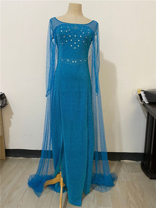 Robe longue de princesse Elsa, robe de soirée en maille à paillettes, <span class=keywords><strong>costume</strong></span> Elsa pour <span class=keywords><strong>adulte</strong></span>, <span class=keywords><strong>costume</strong></span> de <span class=keywords><strong>reine</strong></span> <span class=keywords><strong>des</strong></span> <span class=keywords><strong>neiges</strong></span>, robe de fête, <span class=keywords><strong>costume</strong></span> de cosplay pour Halloween, carnaval - Product Image 4