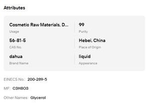 ราคาโรงงาน กลีเซอรีน กลีเซอรอล ของเหลวบริสุทธิ์จากธรรมชาติ กลีเซอรีนจากพืช วัตถุดิบเครื่องสำอางสำหรับบำรุงผิวและไวท์เทนนิ่ง - Product Image 6