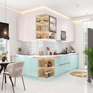 Armoires de <span class=keywords><strong>cuisine</strong></span> en forme de L modernes et minimalistes BALOM, finition laquée personnalisée, design d'armoires de <span class=keywords><strong>cuisine</strong></span> modulaires pour <span class=keywords><strong>petit</strong></span> appartement - Product Image 2