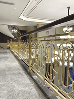 Takara — rambarde décorative de luxe en aluminium sculpté/laiton, balustrade pour escaliers