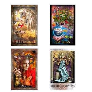 Jeu de cartes de Tarot à quantité minimale de commande, impression holographique en feuille d'or, cartes Oracle avec livre, boîte de type Flip - Product Image 4