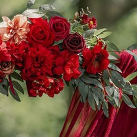 Guirnalda de Rosas de Seda Hechas a Mano D477, Arco de Flores Artificiales para Decoración de Bodas al Aire Libre; Fábrica
