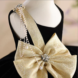 3 साल की लड़की ठोस जन्मदिन पार्टी के लिए लाल पुफी औपचारिक डिनर पार्टी की पोशाक राजकुमारी पियानो प्रदर्शन - Product Image 4