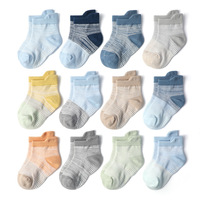 Chaussettes courtes en coton peigné pour bébé, adaptées aux nouveau-nés et aux tout-petits de 0 à 7 ans, motif de dessin animé, chaussettes antidérapantes pour le sol