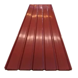 Corrugated Galvanized Steel Roofing Sheet Prepainted Material Red Panels