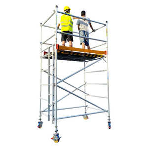 Échelle escabeau professionnelle multifonction en aluminium, pliable, industrielle, extensible, roulante, élévateur industriel - Product Image 5