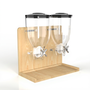Vino Birch Wood 2-Pipe Good Grips Countertop Cereal Dispenser with Wood Lid and Grain Dispenser Customized Model Vino20221118-2 - Product Image 1