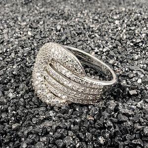 Bague <span class=keywords><strong>en</strong></span> argent S925 plaqué rhodium <span class=keywords><strong>de</strong></span> style Dubaï, bijoux fins, luxe hip-hop, sertie <span class=keywords><strong>de</strong></span> diamants Moissanite VVS glacés pour femmes - Product Image 4