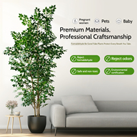 Palmier artificiel Banyan Tree de 1,80 m en pot, vert et jaune, pour décoration intérieure/extérieure, maison, bureau, anniversaire, grands espaces