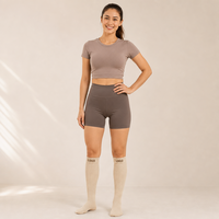 Chaussettes de compression en bambou respirantes et anti-humidité pour le sport, marque privée, vente en gros