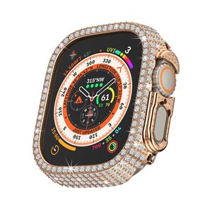 Custodie per orologi Smart con diamanti di lusso per <span class=keywords><strong>apple</strong></span> <span class=keywords><strong>Watch</strong></span> case oro rosa 38mm 40mm 44mm 45mm 49mm - Product Image 1