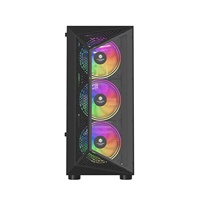 MATX Gaming USB3.0 ATX ITX Mid Tower Aluminum Alloy PC Gamer Case with Tempered Glass Side Panel for Micro ATX Computer