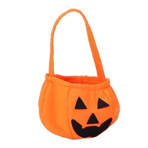 Halloween Pumpkin Candy Bag for Kids Non-woven Trick or Treat Candy <b>Tote</b> Gift Bag Buckets Halloween Supplies - Product Image 3