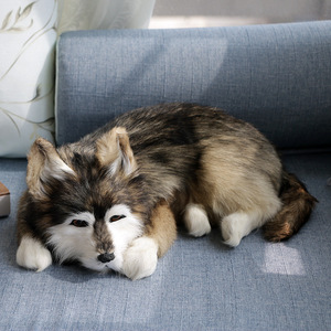 Réplica de perro Husky o lobo, de piel auténtica, como un perro real durmiendo, modelo de animal de peluche de simulación. - Product Image 1