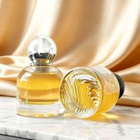 Flacon de parfum en verre vide de 30 ml, 50 ml, 100 ml, transparent, avec couvercle doré sérigraphié et pulvérisateur à pompe, avec diffuseur à bâtonnets