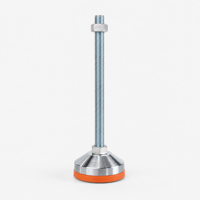 Pieds de nivellement pour équipement industriel D80*M16*L200, hauteur réglable, zingués, anti-vibration, avec patin en PVC, pour armoires de machines CNC