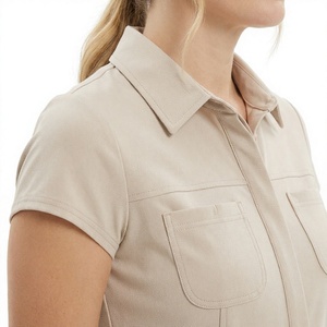 Ensemble de blouses médicales pour femmes, à manches courtes et col, uniforme médical tissé, tenue de travail pour hôpital, clinique, infirmières - Product Image 4