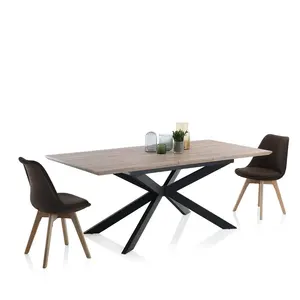 Современные обеденные столы и стулья, набор для столовой из коричневого дуба, раздвижной стол, современный 4-местный обеденный стол из МДФ