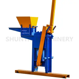 Afrika'nın en çok satan el yapımı kil tuğla yapma makinesi QMR2-40 blok makinesi