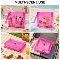 Trousse de Toilette Transparente en PVC pour Voyage, Sac de Maquillage DIY, Pochette de Rangement Transparente pour Maquillage, Sacs Organisateurs Fonctionnels pour Articles de Toilette et de Bain