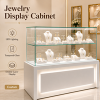 Vitrine de présentation de bijoux de luxe sur mesure avec éclairage LED et verrouillage pour magasin de bijoux