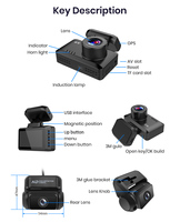 Caméra embarquée 4K avec photo par geste, WiFi, écran 2,4 pouces, caméra de voiture, dashcam, 3840*2160P, 30FPS, enregistreur vidéo Ultra HD DVR, GPS Tracker, dashcam pour voiture