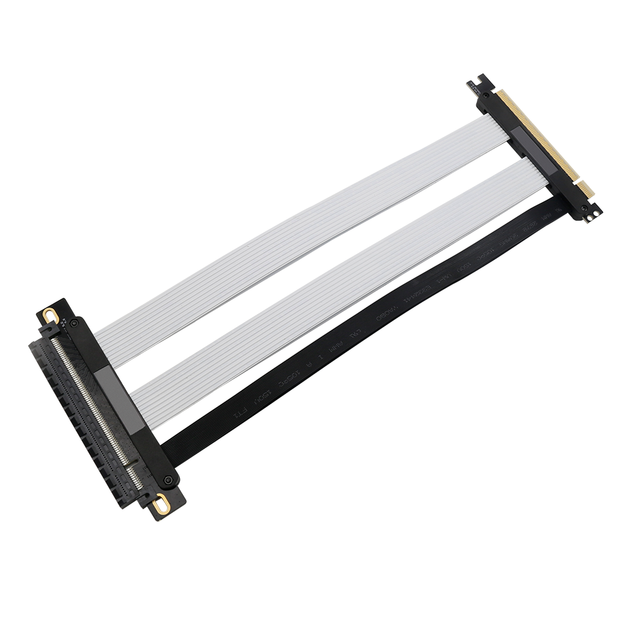 PCIE 5.0 Cable X16 Riser Card 180 Degree 20cm for 1U 2U Card 128GB/S Gen 5 PCI Express Chassis Graphics Card Extension Cable