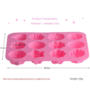 Moule à gâteau en silicone de qualité supérieure, écologique, antiadhésif, à démoulage facile, 12 cavités, forme irrégulière, chocolat, marque SHUXIN - Product Image 2