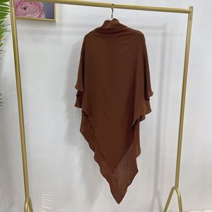 Yibaoli-hijab islámico largo para mujeres musulmanas, 2 <span class=keywords><strong>capas</strong></span>, 16 colores - Product Image 4