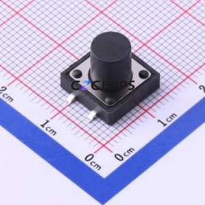 UK-B0262-G10.5-250 Tactile Switch SMD-4P,12x12mm Switch Single Pole Single Throw Round Button 2.5N Vertical Mount - Product Image 1