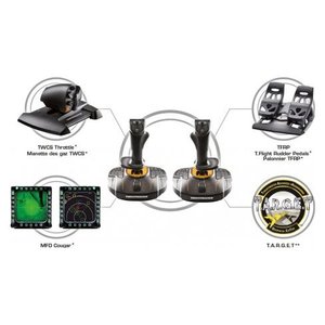 Joystick Simulador de Vuelo T 16000M Fcs Space Sim Duo, Palancas de Vuelo Negras y Naranjas 2960815 - Product Image 4
