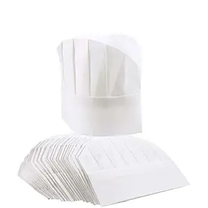 หมวกเชฟกระดาษปรับได้24แพ็คสำหรับเด็กและผู้ใหญ่ (20-22นิ้ว,สีขาว)