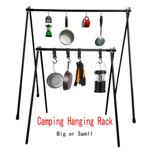 Camping Hanging Rack Aluminum Foldable <b>Tripod</b> Storage Rack Outdoor Equipment Organizer Large Size - Product Image 1