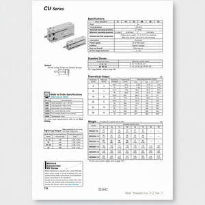 SMC Pneumatics Cylindre à montage libre CU20-60D pièce pneumatique - Product Image 1
