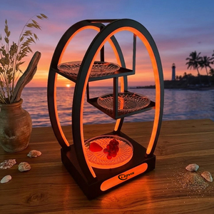 Exhibidor de Frutas y Aperitivos de Tres Niveles con Luz LED Azul, con Logotipo Personalizado para Club Nocturno LiqVis, para Servicio VIP en Bares y KTV - Product Image 2