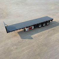 Semi-remorque à plateau plat à trois essieux, plateforme robuste pour le transport de machines, conteneurs, matériaux de construction