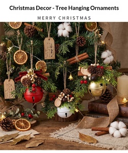 Grosir Raveloop PVC Hiasan Karangan Bunga Natal Merah Hijau Pita Ornamen Gantung Liburan Selamat Natal Kemasan Individual - Product Image 5
