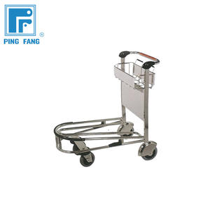 उच्च शक्ति <span class=keywords><strong>4</strong></span> पहियों हवाई अड्डे airside मुफ्त ड्यूटी दुकान हवाई अड्डे के लिए यात्री सामान ट्रॉलियों शॉपिंग ट्रॉली स्टेनलेस स्टील एक - Product Image 5