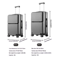 Valise de voyage multifonctionnelle unisexe à ouverture frontale 20 pouces cabine taille 24 pouces valise grande capacité PC étanche nouveau modèle