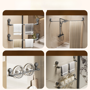 Thiết Kế Hiện Đại Cross-Biên Giới Kính Thiên Văn Khăn Bar Đấm Miễn Phí Treo Tường Phòng Tắm Lưu Trữ Giá Với Cốc Hút Làm Bằng Nhựa - Product Image 5