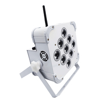 Projecteur LED Par 9x18W RGBWAUV 6-en-1 sans fil DMX512 à batterie rechargeable, fin, pour scène, DJ, mariage, éclairage d'ambiance