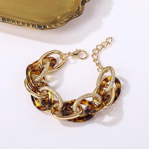 Brazalete Acrílico Multicapa, Cadena Punk, Joyería con Estampado de Leopardo, Brazalete Envolvente con Cuentas, Estilo Vintage, Retro, Gótico, Accesorios 2026 - Product Image 3