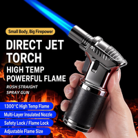 Chalumeau de soudage à jet, coupe-vent, rechargeable au butane, 1300 ° Outil industriel de réparation par soudage à haute température avec grand réservoir